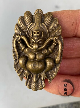 仿古新款藏式手工黄铜铜大鹏鸟项链挂件吊坠随身护法神挂件