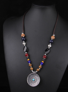 云南民族风项链百搭长款吊坠饰品