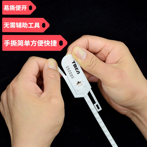 手撕型塑料封条物流铅封标签扎带集装箱封条油罐车封条编织袋封条 - 图0