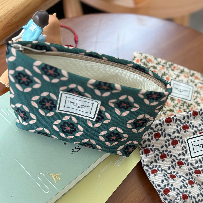 韩国ins碎花化妆袋便携迷你包中包口红气垫姨妈巾收纳包小号拉链,淘宝优惠券,粉丝福利购,淘宝优惠卷