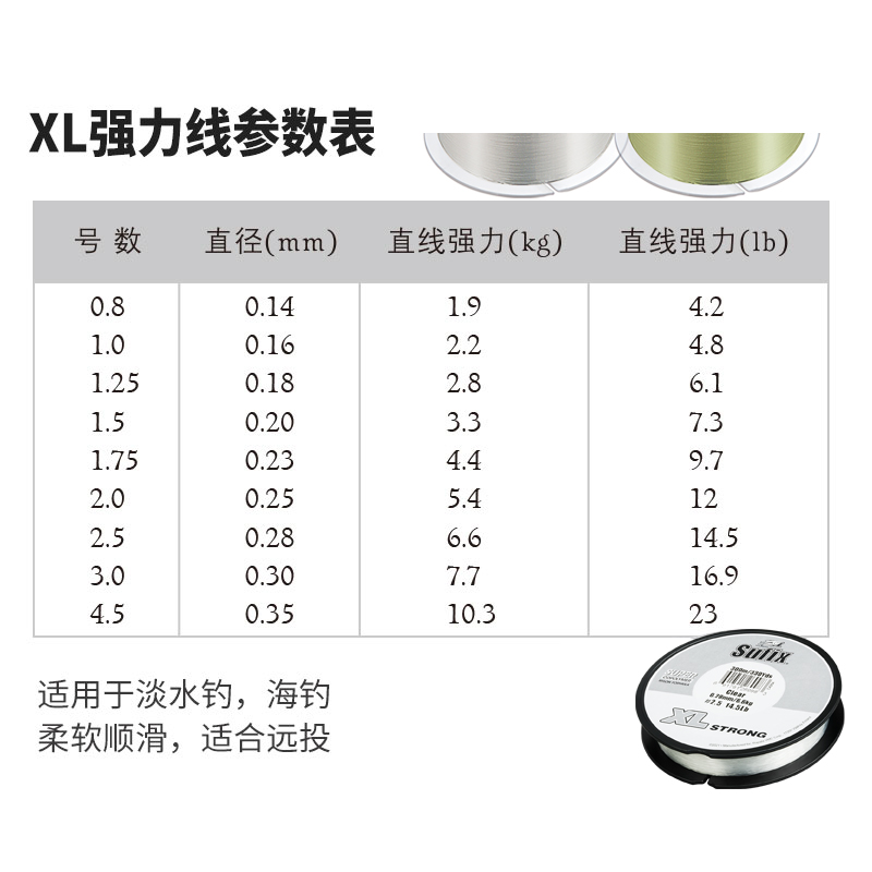 梭飞士XL Strong强力路亚尼龙线150米原装进口鱼线淡水海钓路滑线 - 图0