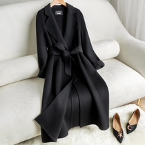 Double face cashmere Grand coat woman in reverse season 2023 New high-end black mann-up sweaty sweater