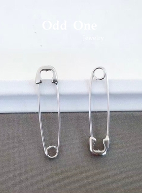 Odd One 925银另类创意小众设计个性别针耳环耳饰