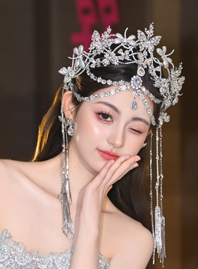 水舞A5256 重工韩式水钻精致新娘皇冠头饰高级感主婚纱王冠配饰