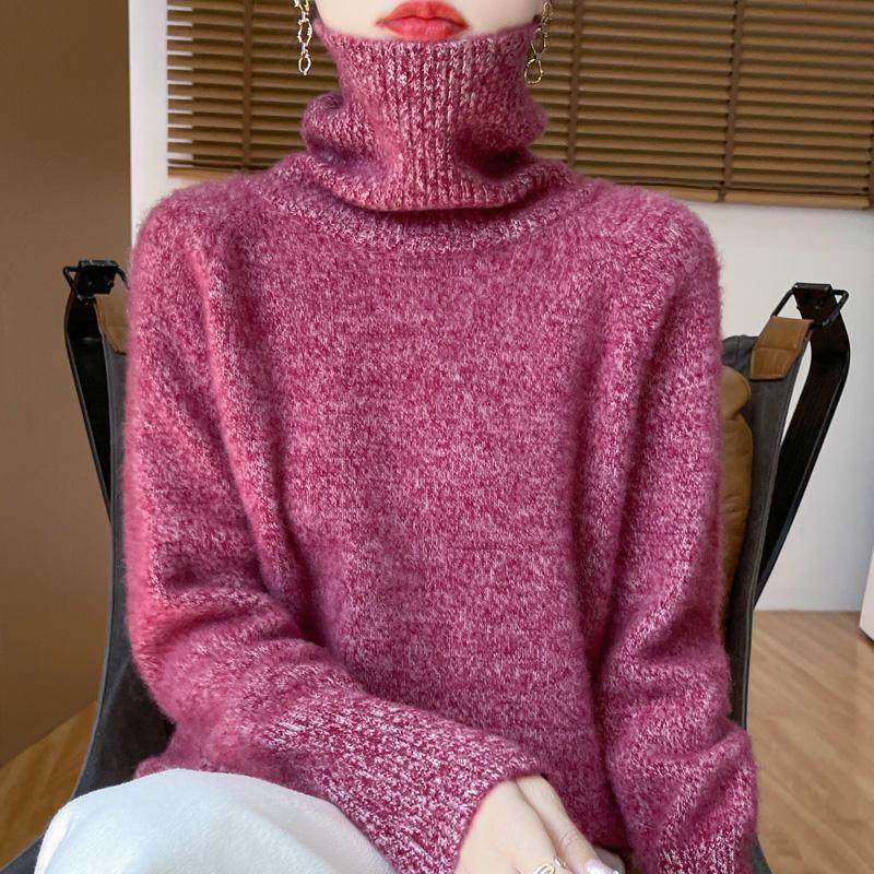 秋冬100%纯羊毛衫女高领加厚花纱针织毛衣宽松长袖保暖羊绒衫打底,淘宝优惠券,粉丝福利购,淘宝优惠卷