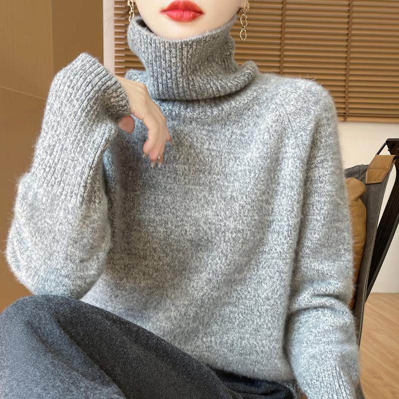 秋冬100%纯羊毛衫女高领加厚花纱针织毛衣宽松长袖保暖羊绒衫打底,淘宝优惠券,粉丝福利购,淘宝优惠卷