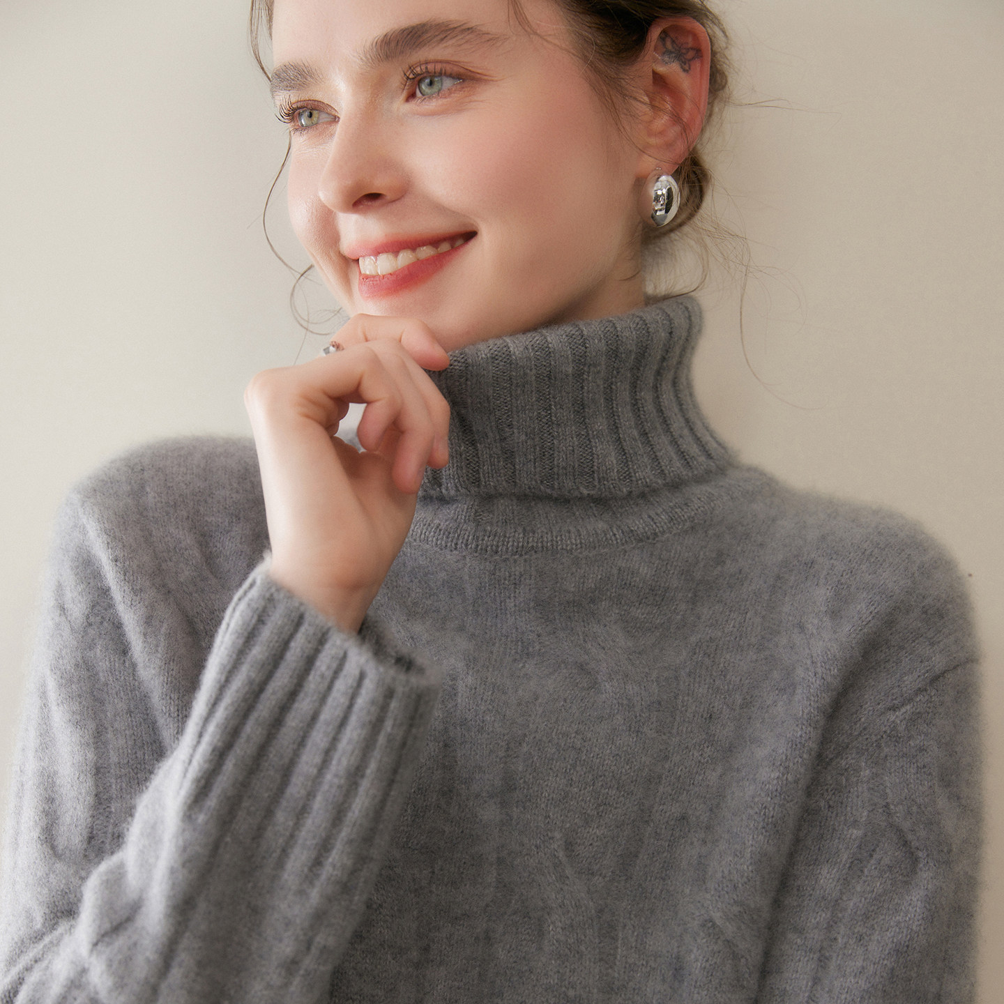 重磅五针三股加厚山羊绒衫女高领麻花针织长袖毛衣宽松打底羊毛衫,淘宝优惠券,粉丝福利购,淘宝优惠卷