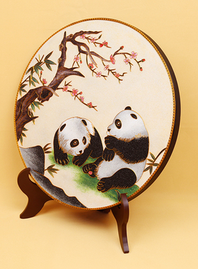 苏绣初学者手工熊猫竹子diy套件