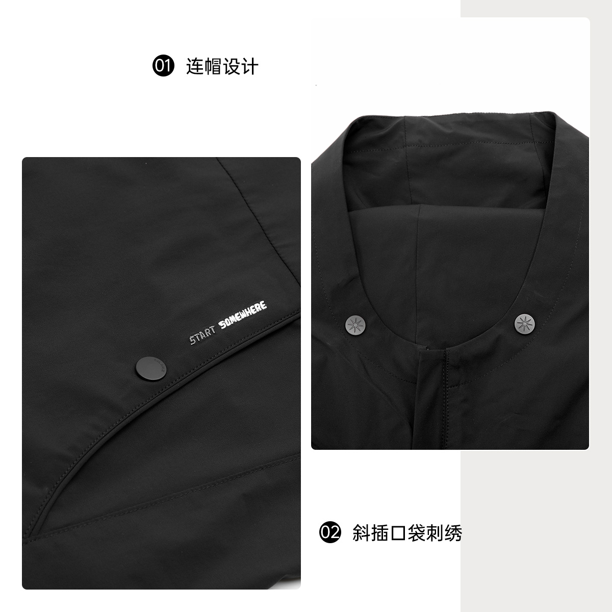 春季新款男士夹克外套 风衣男短款连帽时尚休闲黑色 利郎官方 2022 春季新款男士夹克外套 风衣男短款连帽时尚休闲黑色 利郎官方 2022