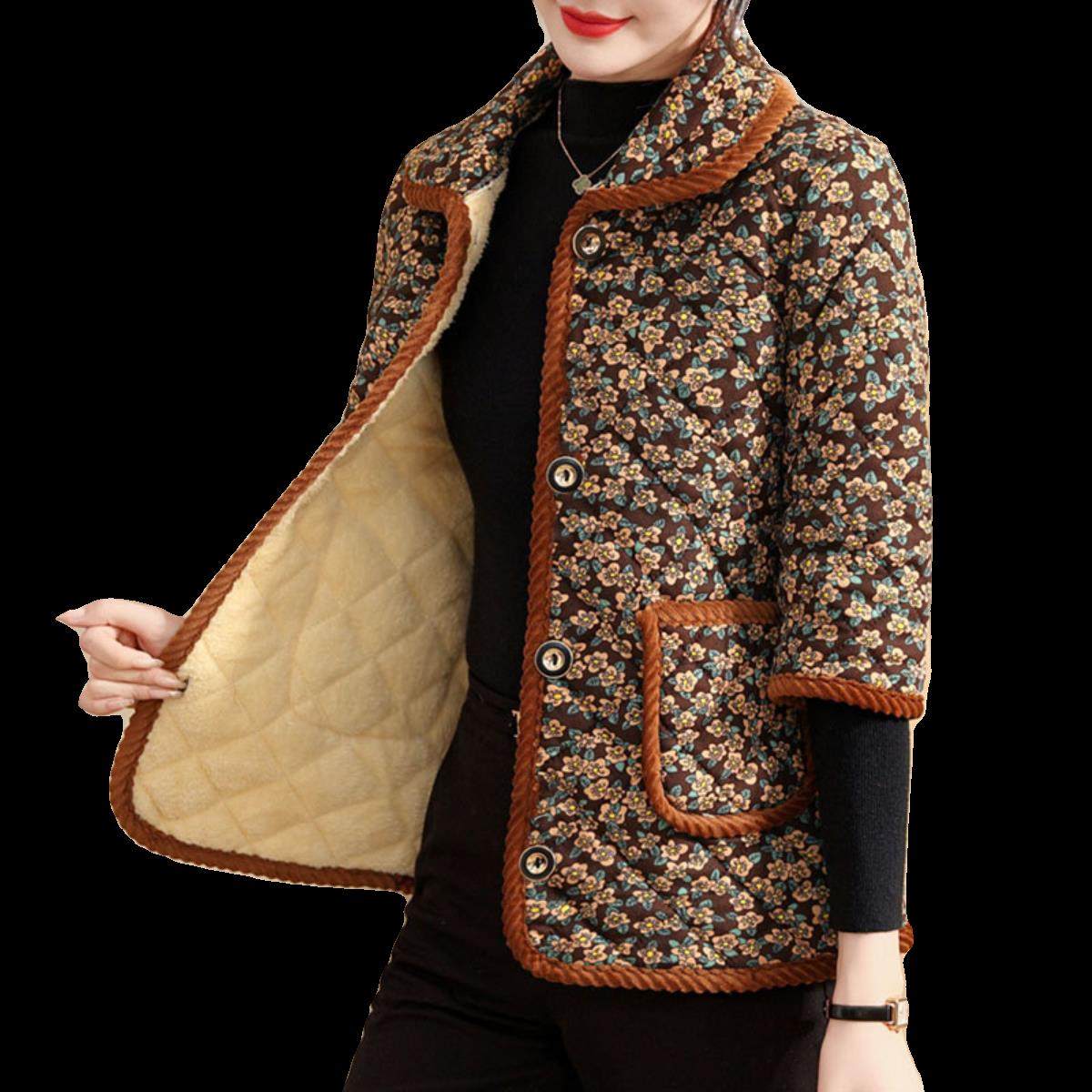 新款加厚百搭加绒中老年半袖马甲冬季装女士棉服保暖中袖时尚妈妈,淘宝优惠券,粉丝福利购,淘宝优惠卷