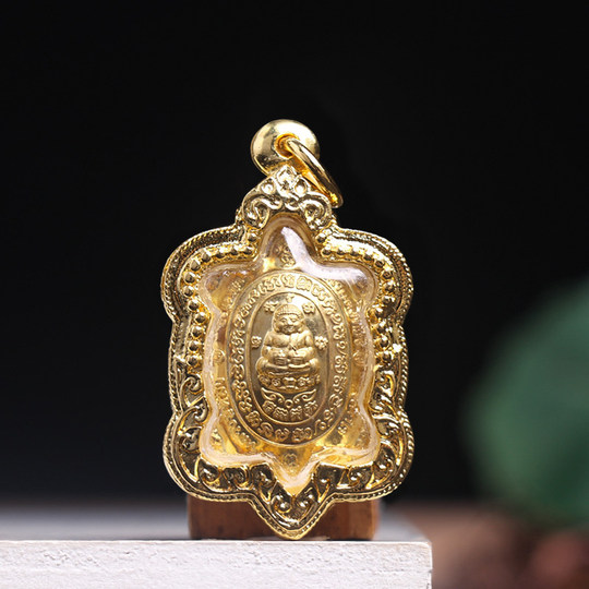 Thai Buddha Amulet Features Genuine Long Phor Willow Turtle Copper Necklace Pendant Lanna