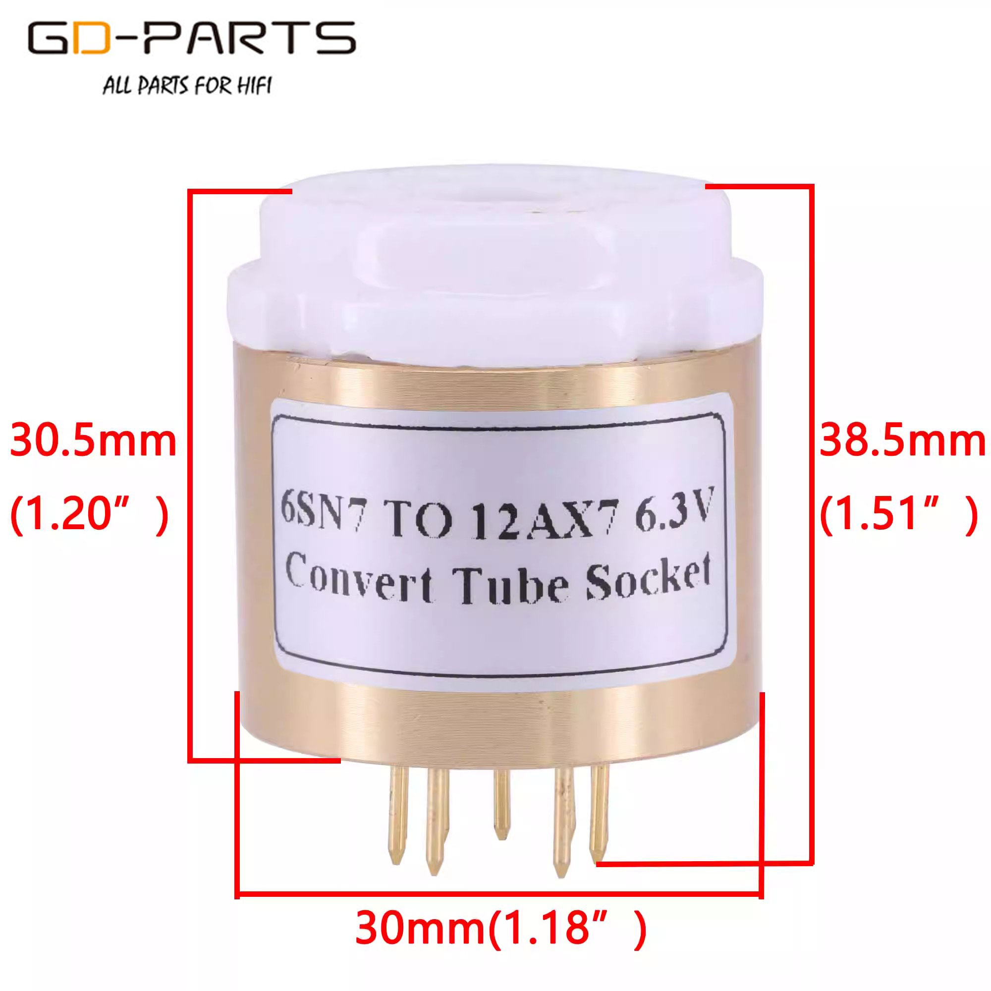 电子管转换座6SL7 6SN7转12AX7 12AU7 ECC82 ECC83电压6.3V管插座-图0