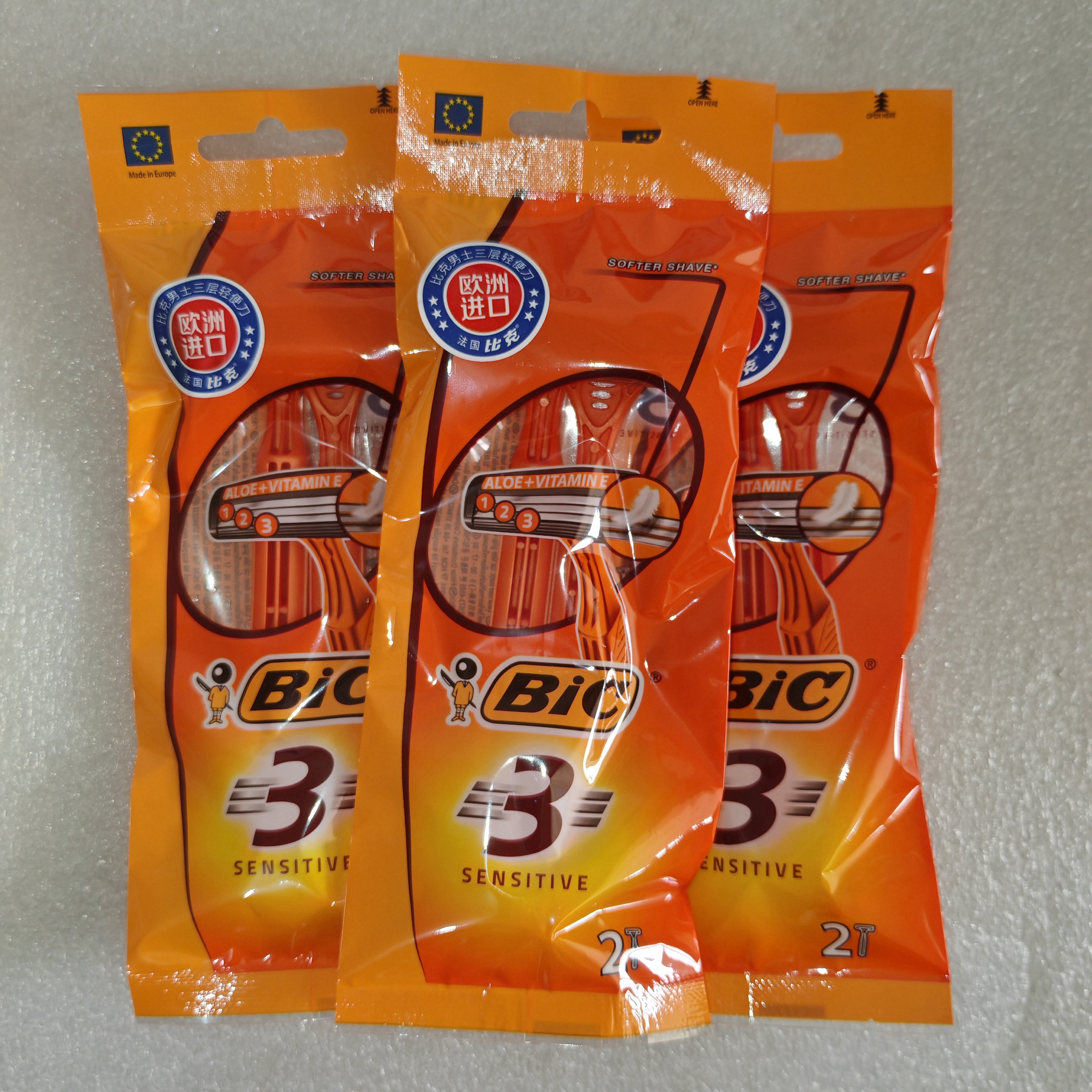 包邮正品法国Bic比克男士3层刀片轻便剃须刀2个1袋装(刀片希腊产),淘宝优惠券,粉丝福利购,淘宝优惠卷