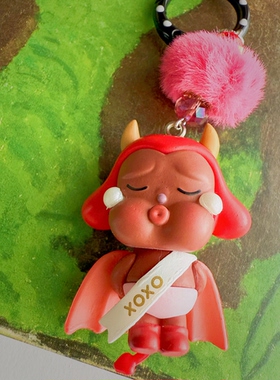 神经手工 黑皮恶魔之吻爱神眼泪crybaby改娃萌粒辣妹毛球波点挂件