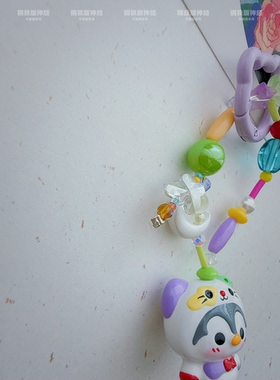 不奇怪手作孤品小怪猫企鹅兔子奶黄包手绘潮玩串珠链钥匙扣包挂件