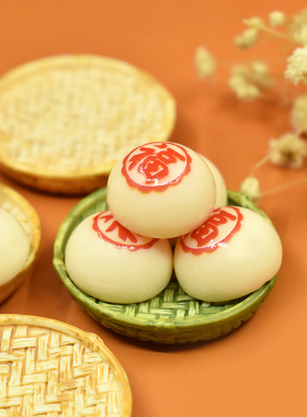 迷你馒头竹编盘子微缩玩具模型摆件 DIY树脂食玩冰箱贴配件