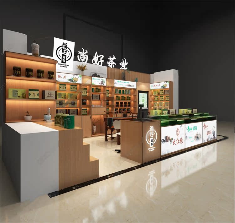 商业空间茶叶店茶具茶店展厅茶馆室内设计专卖店3DMAX模型效果图