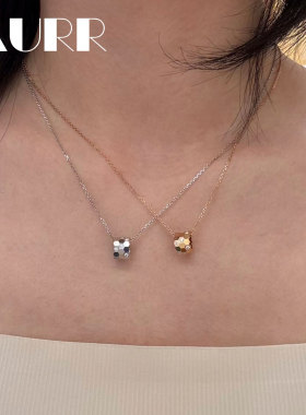 新品5折！新材质经典蜂巢几何六边形项链钻石菱形钛钢轻奢锁骨链