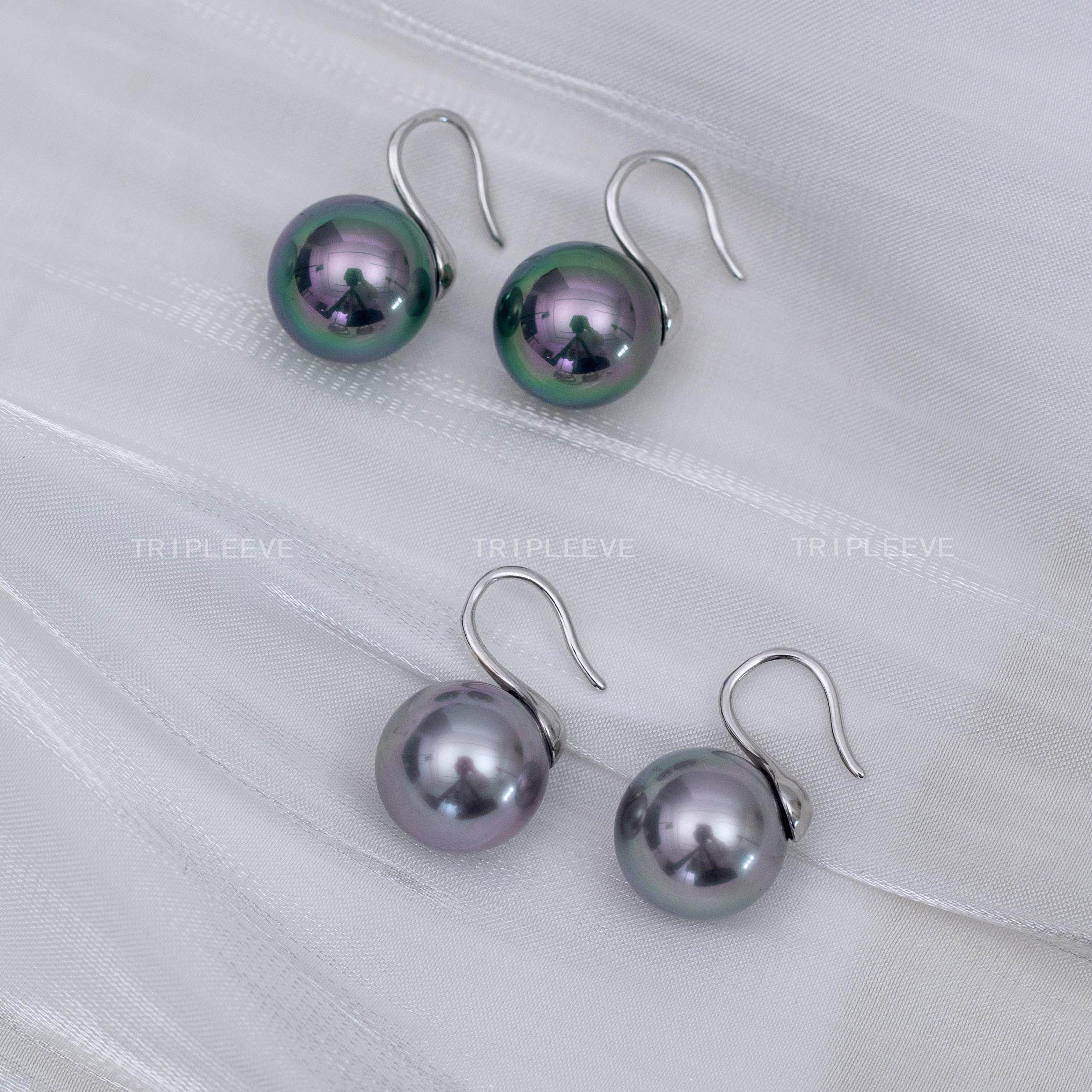 大溪地孔雀绿珍珠耳钩高跟鞋款经典无耳洞耳夹通体s925纯银拉贡,淘宝优惠券,粉丝福利购,淘宝优惠卷