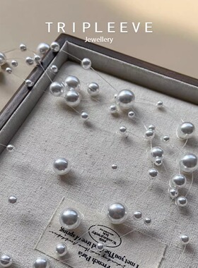 满天星光！冷光澳白隐形无痕鱼线多层满天星珍珠项链摄影婚纱礼服