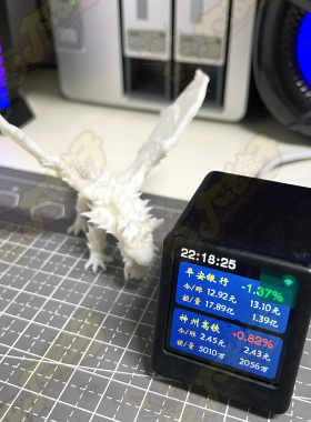 DIY时钟天气A股币价黑色桌面摆件