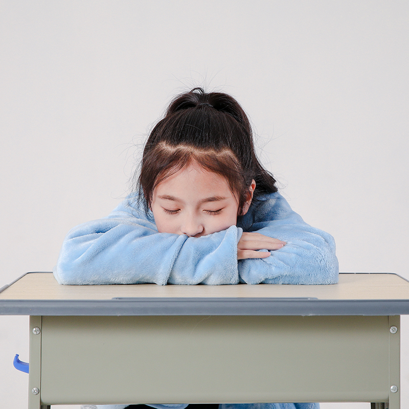 午睡毯儿童小学生午休毛毯被子冬季教室趴睡披肩加厚保暖披风斗篷 - 图2