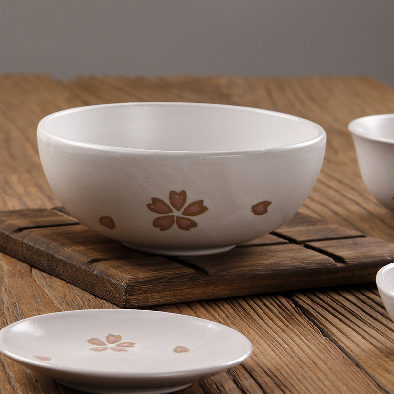 微瑕特卖 日式粗陶碟子亚光釉复古小菜碟5英寸火锅蘸料浅碗寿司碟 - 图2