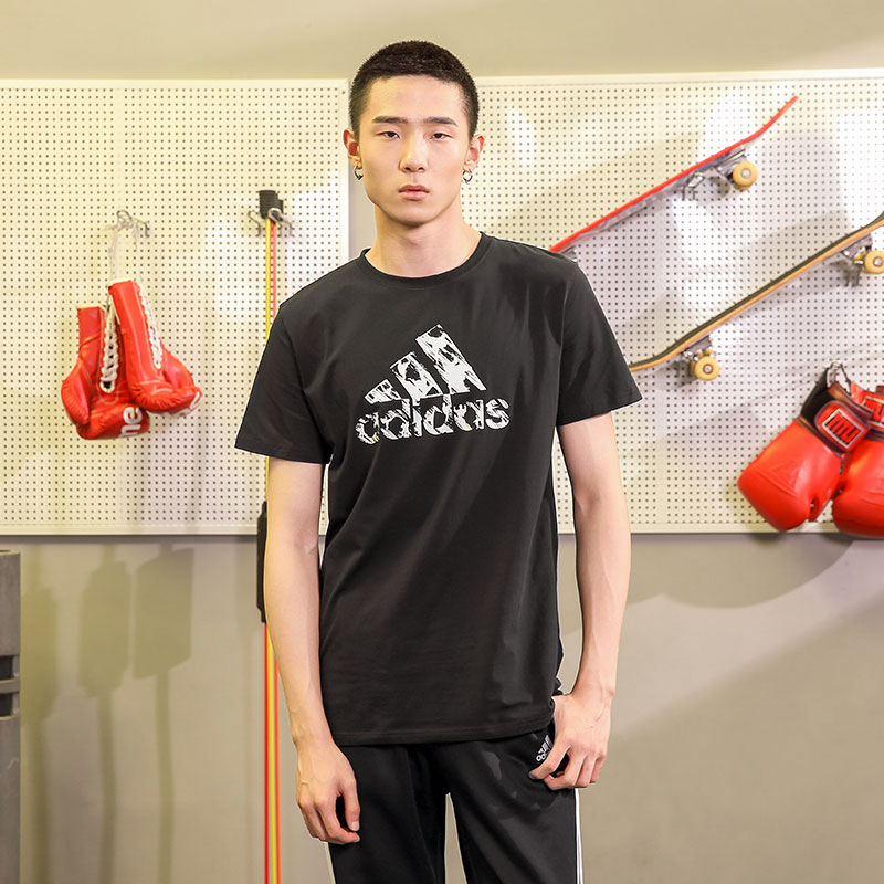 Adidas阿迪达斯短袖男官网旗舰新款圆领情侣半袖上衣运动潮流休闲