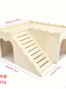 跨境一件代发仓鼠木制躲避无漆无蜡豚鼠宠物造景解闷栖息玩耍木屋