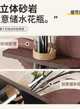 水培绿植入户玄关装饰画侘寂风LED灯画走廊过道尽头挂画客厅壁画