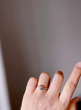 天然帝王绿翡翠戒指 约3mm A货帝王绿 附权威证书，支持复检