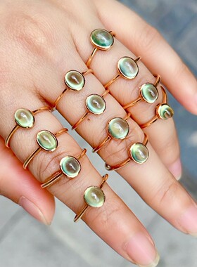 真的是超级捡漏18K金天然葡萄石戒指