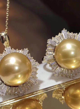 diy珍珠配件套装s925满钻款耳钉