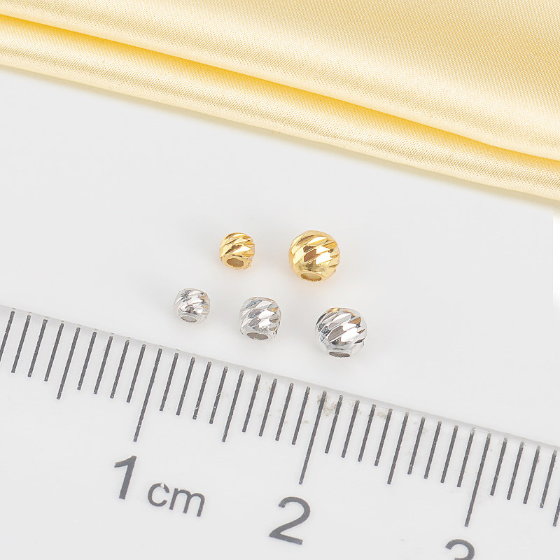 DIY珍珠配件 S925纯银爆闪珠不过敏不褪色串珍珠纯银搭扣珠小金珠,淘宝优惠券,粉丝福利购,淘宝优惠卷