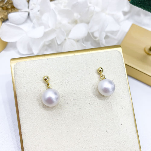 DIY珍珠配件 S925 纯银耳钉空托 金色银色银饰耳环 配7-11mm圆椭 - 图3