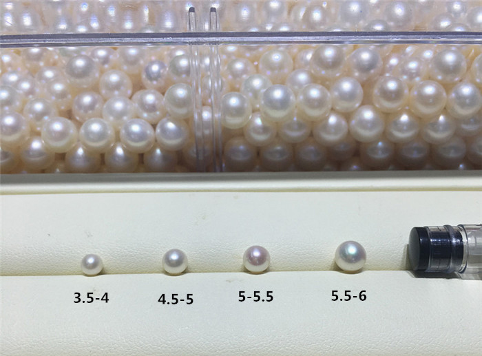 DIY珍珠 3-7mm 小到中号半孔 正圆无瑕强光镜面淡水珍珠裸珠颗粒 - 图3