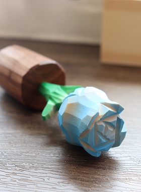 实木永生玫瑰花手工桌面摆件车载