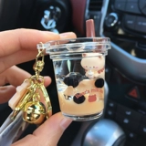 Мультяшный брелок из жемчуга, подвеска, ключи от машины с застежкой, ранец, аксессуар, с медвежатами