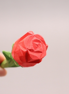 手工木雕不玫瑰摆件装饰桌面礼物