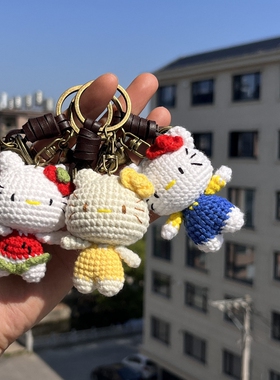 钩织KT猫钥匙扣包挂件