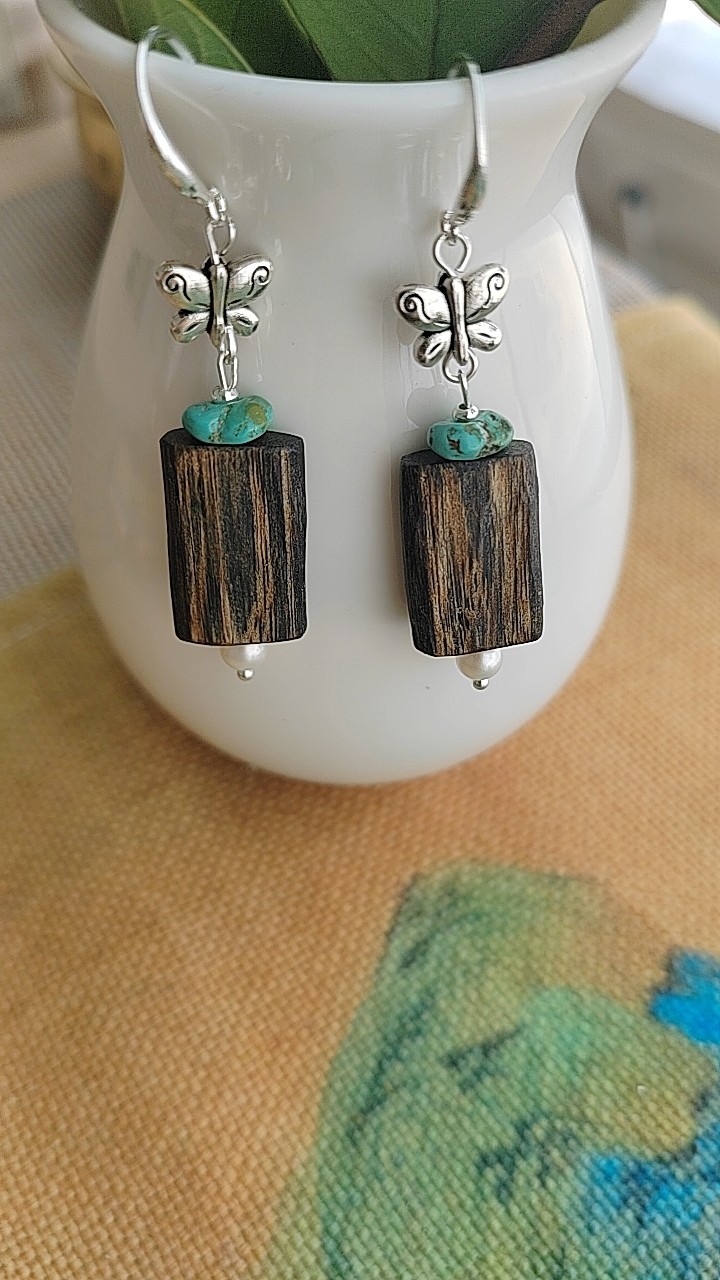 原创手作高油沉香耳环女复古新中式个性小众设计感高级气质耳坠,淘宝优惠券,粉丝福利购,淘宝优惠卷