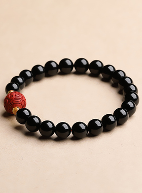 朱砂手链女随身本命年红色碧玺