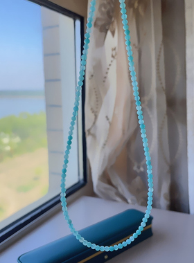 天河石银项链女锁骨链