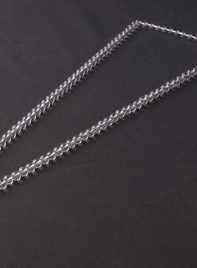 银M扣白水晶圆珠男女项链佛牌链