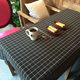 Nordic table cloth cloth art, black and white plaid cotton cotton tablet table cloth gray simple literary coffee table desk
