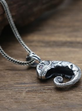 变色龙纯银男女款项链吊坠