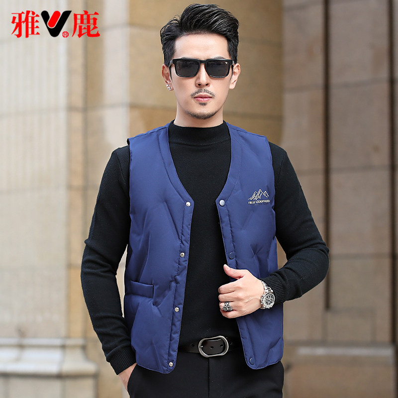 雅鹿羽绒马甲男士坎肩爸爸秋冬贴身内穿青年马夹轻薄中年保暖背心,淘宝优惠券,粉丝福利购,淘宝优惠卷