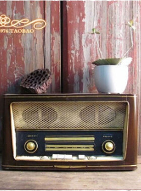 橱窗装饰摆件复古铁皮收音机模型