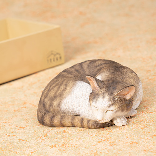 末那末匠丨森口修《森口修の猫之睡眠团猫-狸花猫》写实猫咪雕像 - 图2