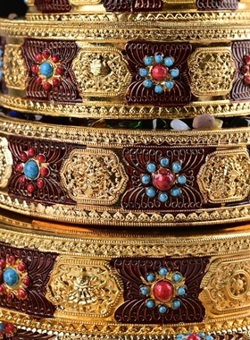 藏式合金八吉祥曼扎盘修盘37曼扎盘修曼陀罗七宝曼扎盘修资粮供具